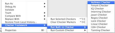 menu tree to run the Nullness Checker